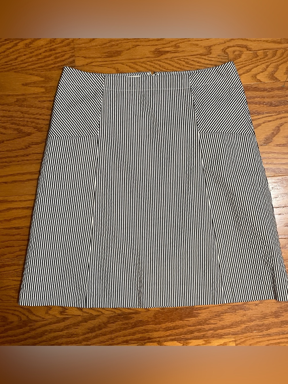 Talbots Black and White Striped Pencil Skirt